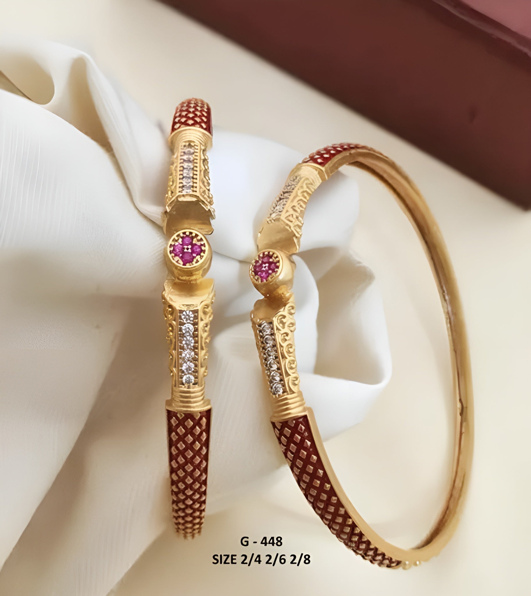 Jewels Kafe Gold Plated Bangle Set of 2 2.10