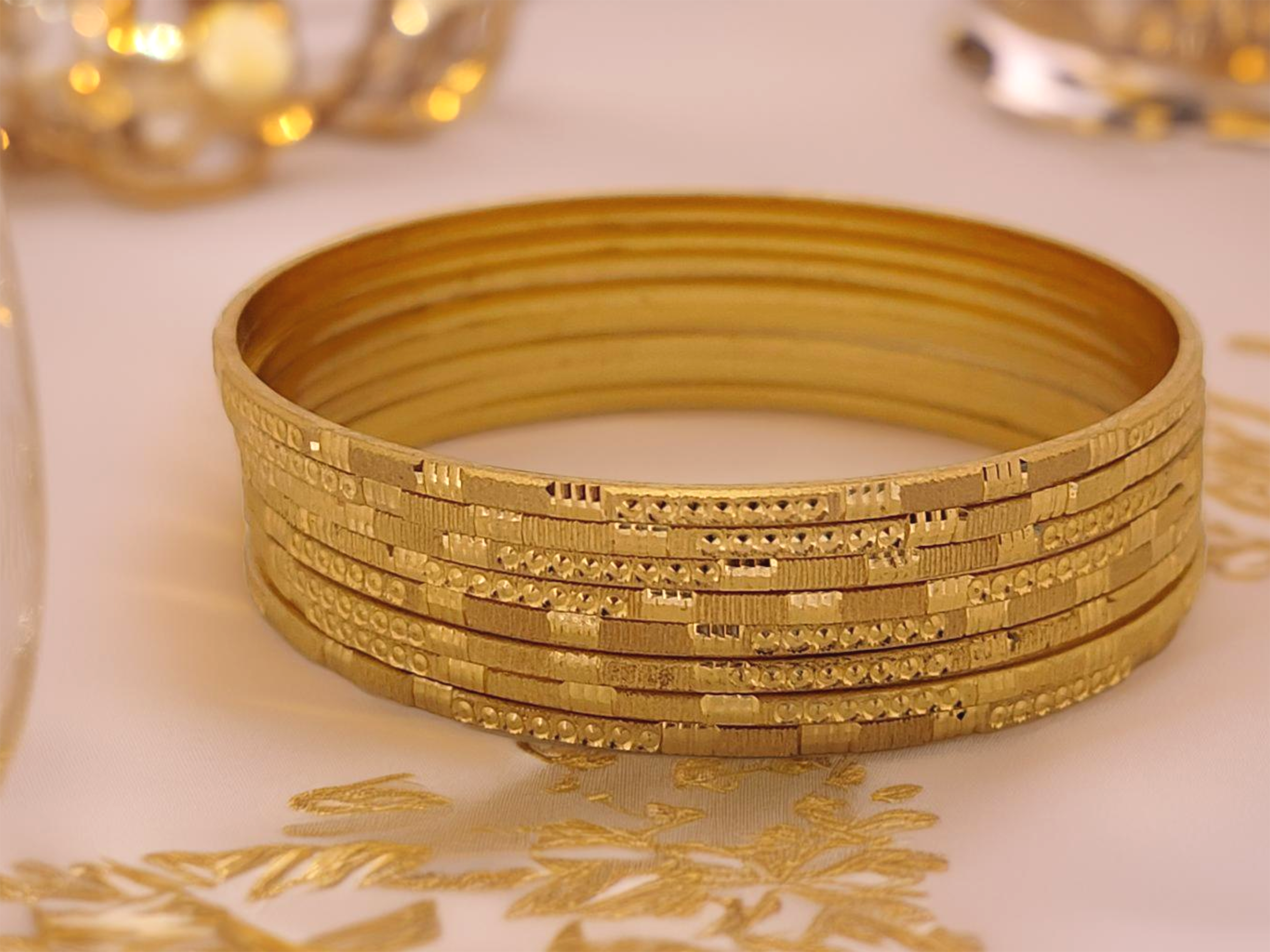 Jewels Kafe Gold Plated Bangle Set (Pack of 8)