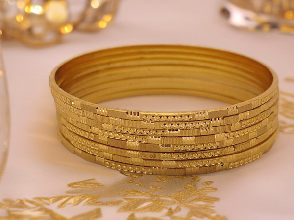 Jewels Kafe Gold Plated Bangle Set (Pack of 8)