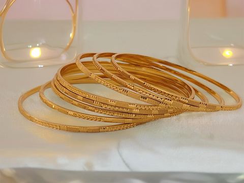 Jewels Kafe Gold Plated Bangle Set (Pack of 8) Jewels Kafe