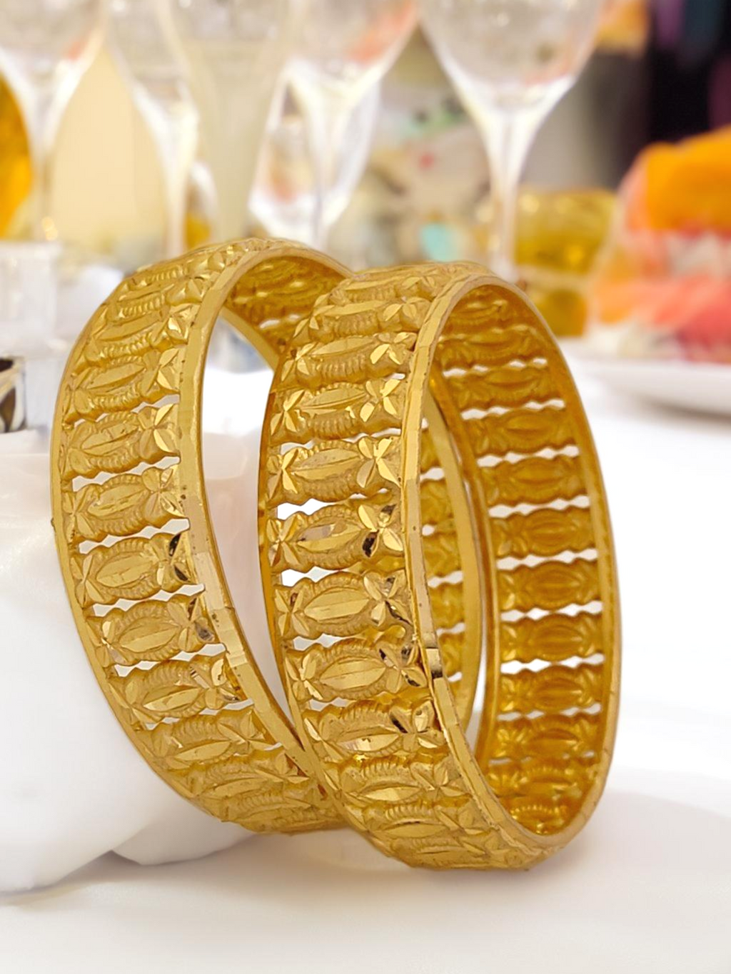 Jewels Kafe One Gram Gold Plated Bangle/Kada Set (Pack of 2) 2.8