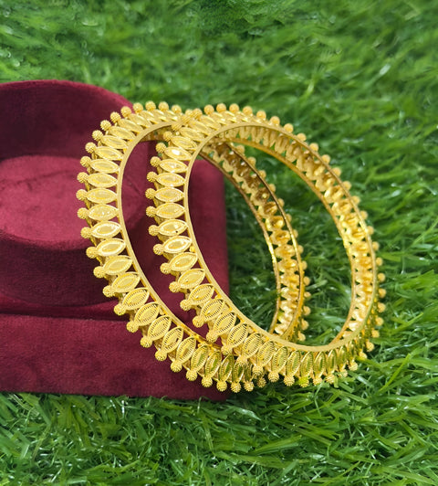 Jewels Kafe Gold Plated Bangle Set of 2 2.8