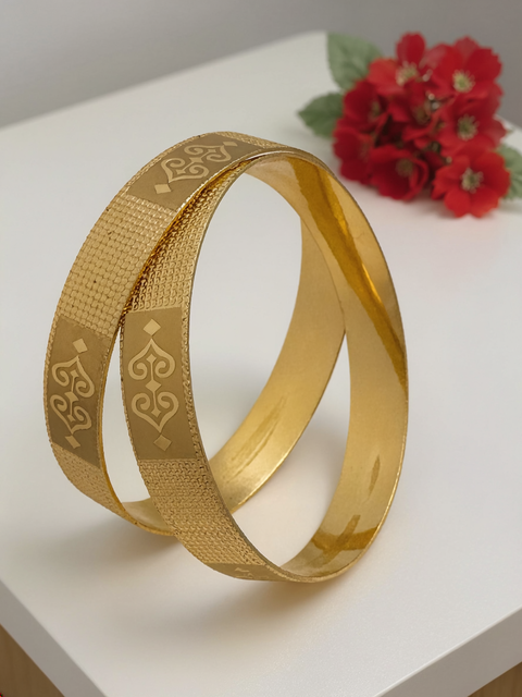 Jewels Kafe Gold Plated Bangle Set of 2