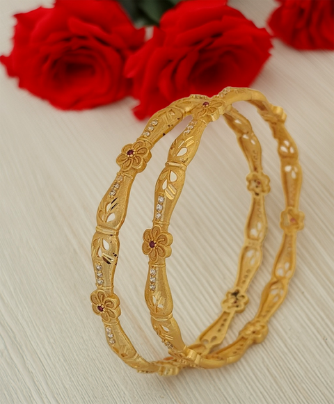 Jewels Kafe Gold Plated Bangle Set of 2