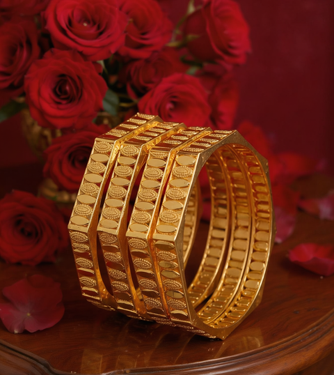 Jewels Kafe Gold Plated Bangle Set (Pack of 4) 2.8