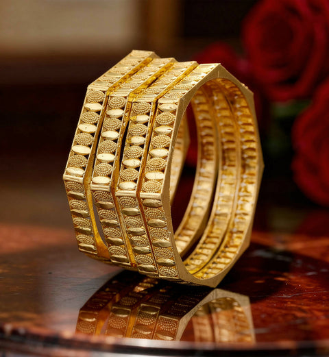 Jewels Kafe Gold Plated Bangle Set (Pack of 4)