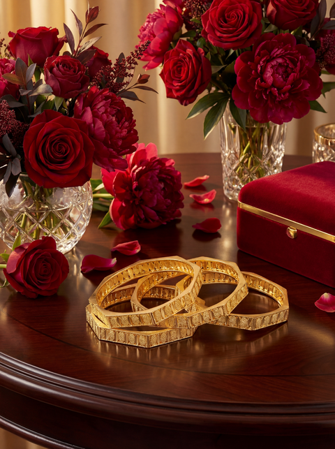 Jewels Kafe Gold Plated Bangle Set (Pack of 4)