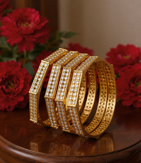 Jewels Kafe Gold Plated Bangle Set (Pack of 4)