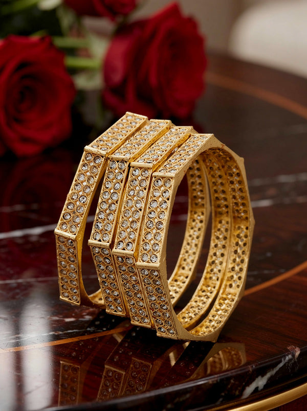 Jewels Kafe Gold Plated Bangle Set (Pack of 4)