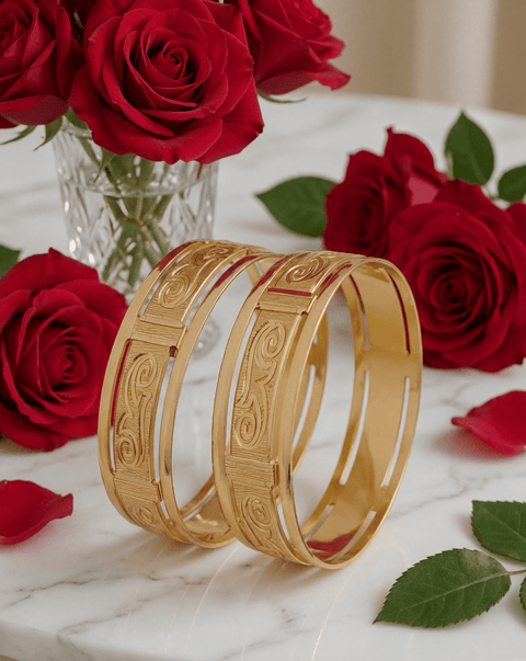 Jewels Kafe Gold Plated Bangle Set Pack of 2 2.8