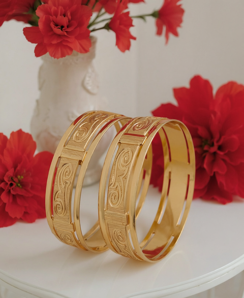 Jewels Kafe Gold Plated Bangle Set Pack of 2