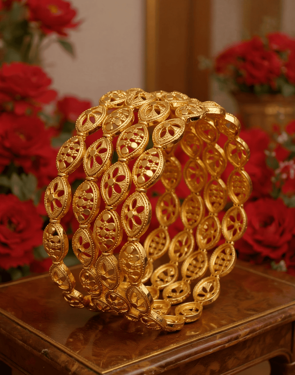 Jewels Kafe Gold Plated Bangle Set (Pack of 4) 2.8