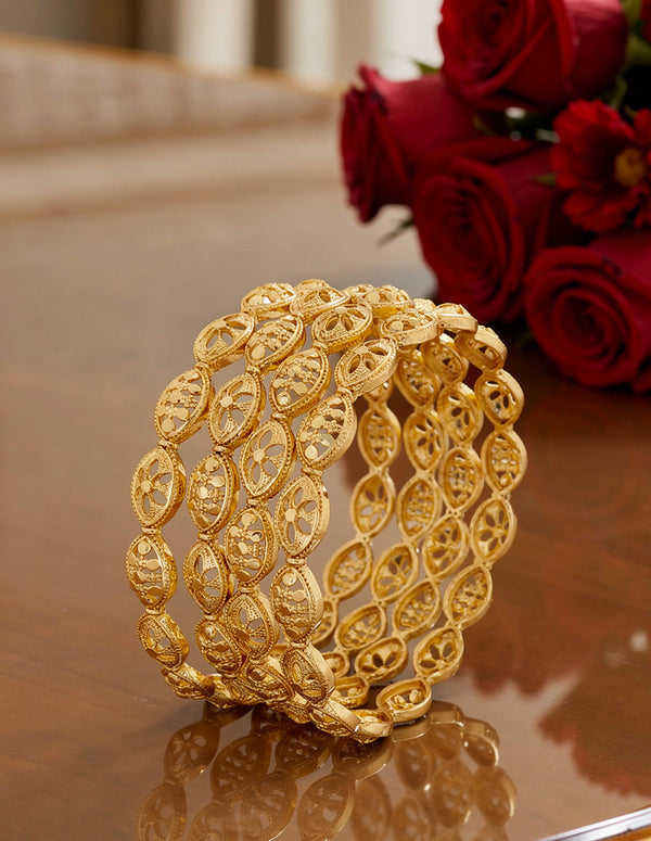 Jewels Kafe Gold Plated Bangle Set (Pack of 4)