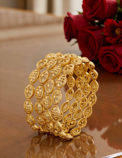 Jewels Kafe Gold Plated Bangle Set (Pack of 4)