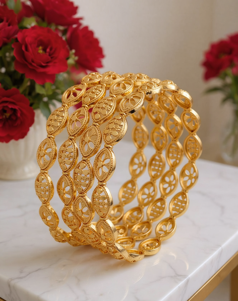 Jewels Kafe Gold Plated Bangle Set (Pack of 4)