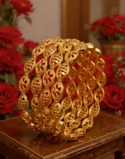 Jewels Kafe Gold Plated Bangle Set (Pack of 4) 2.8