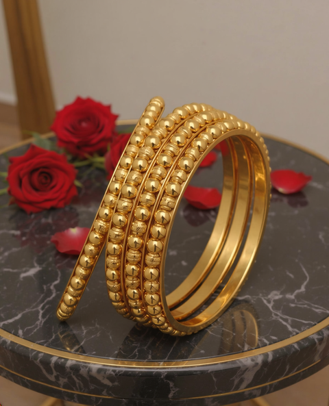 Jewels Kafe Gold Plated Bangle Set (Pack of 4) 2.8