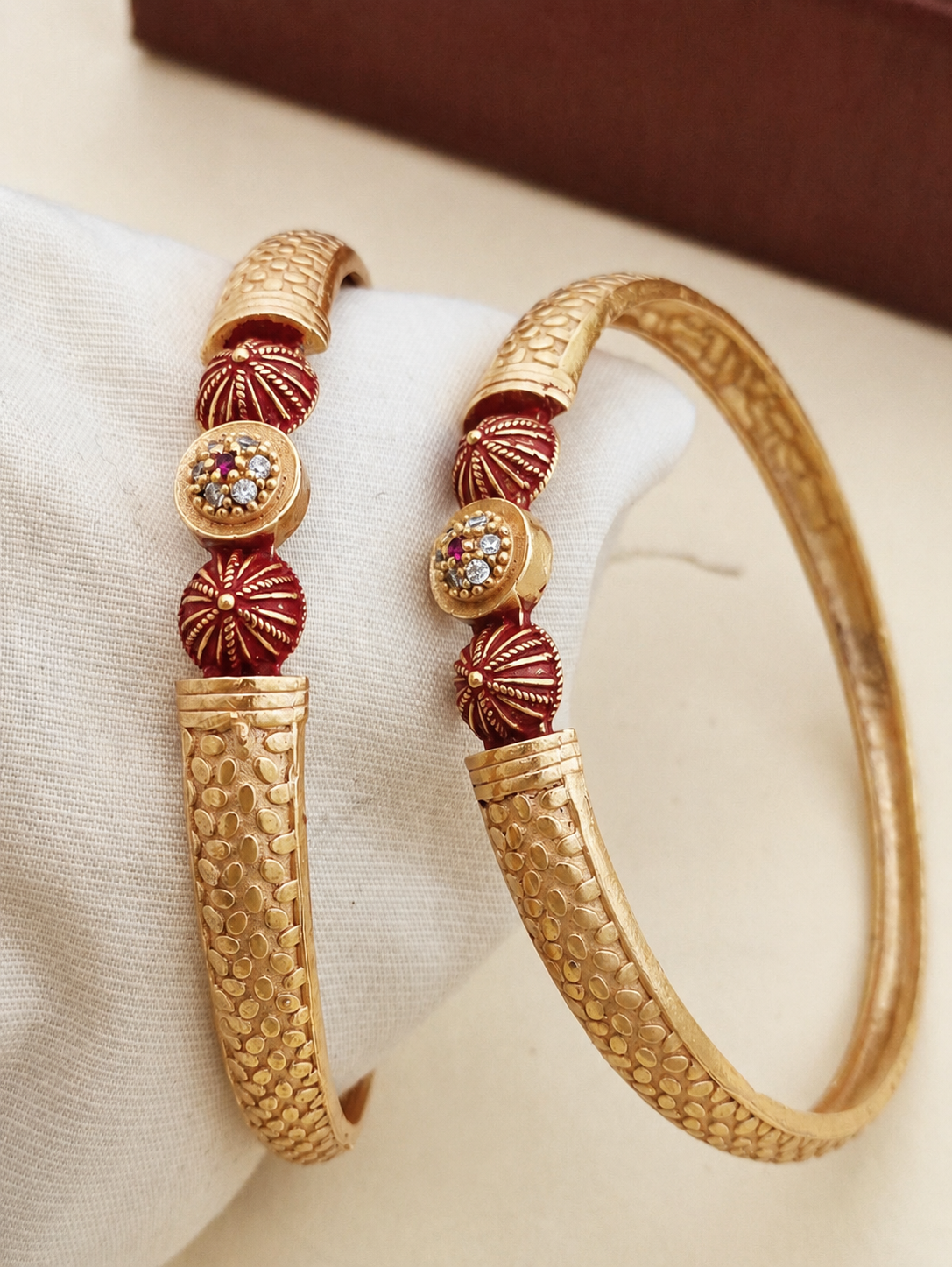 Jewels Kafe Gold Plated Bangle Set of 2 Jewels Kafe
