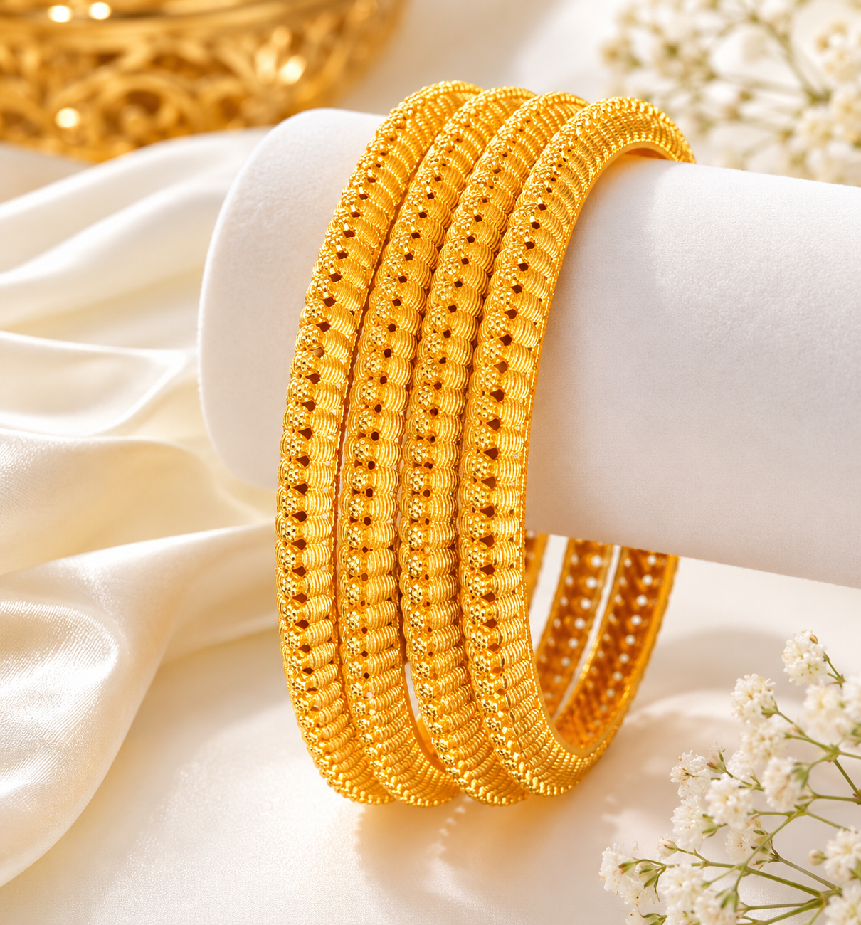 Jewels Kafe Gold Plated Bangle Set of 2 Jewels Kafe