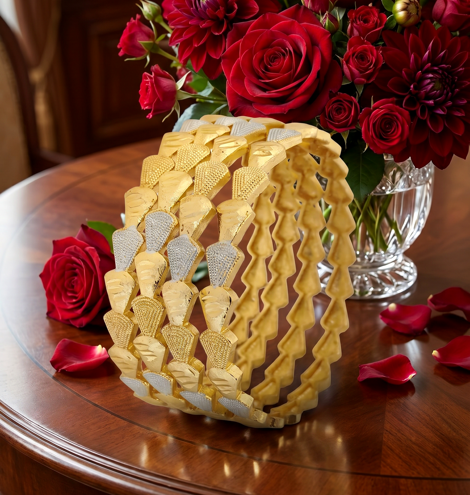 Jewels Kafe Gold Plated Bangle Set (Pack of 4) Secondary image