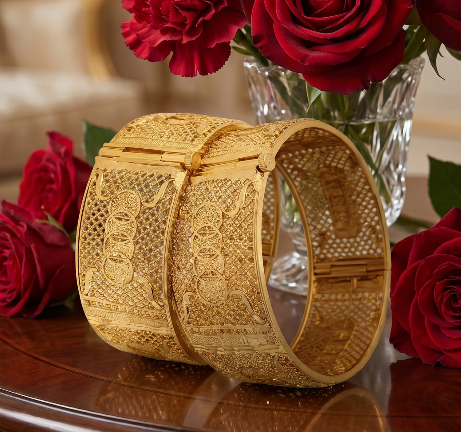 Jewels Kafe Gold Plated Bangle/Kada Set (Pack of 2) 2.8 Main image