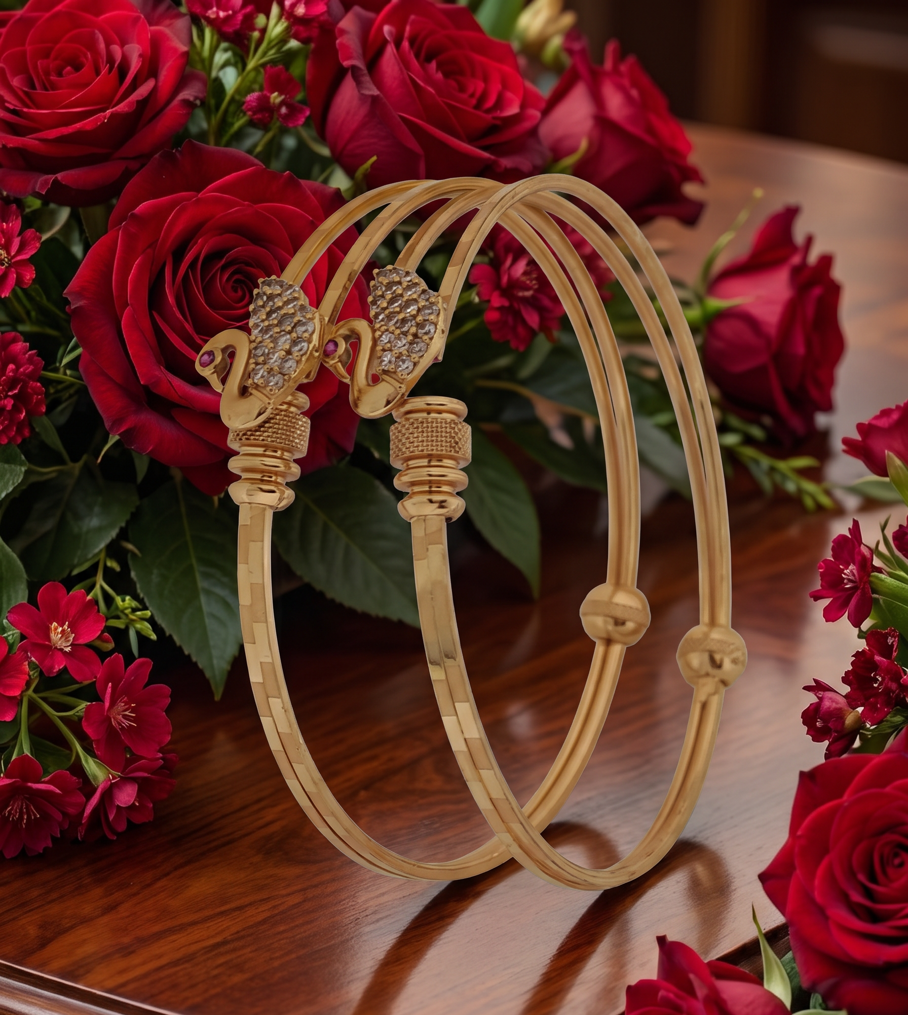 Jewels Kafe Gold Plated Bangle/Kada Set (Pack of 2) Jewels Kafe
