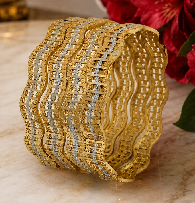 Jewels Kafe Gold Plated Bangle Set (Pack of 4) Jewels Kafe