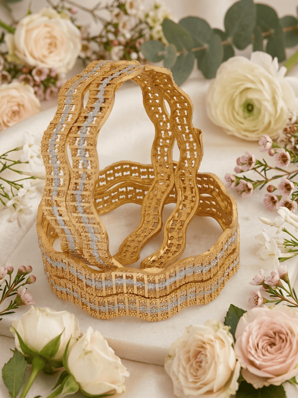 Jewels Kafe Gold Plated Bangle Set (Pack of 4) Jewels Kafe
