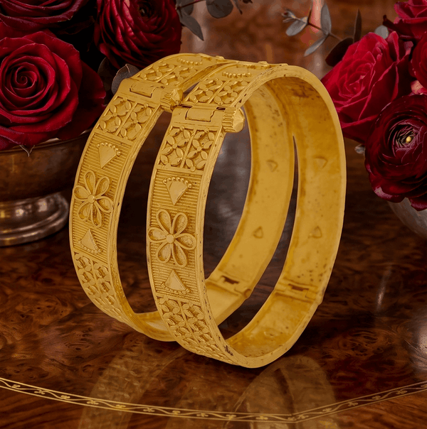 Jewels Kafe Gold Plated Bangle/Kada Set (Pack of 2) Jewels Kafe