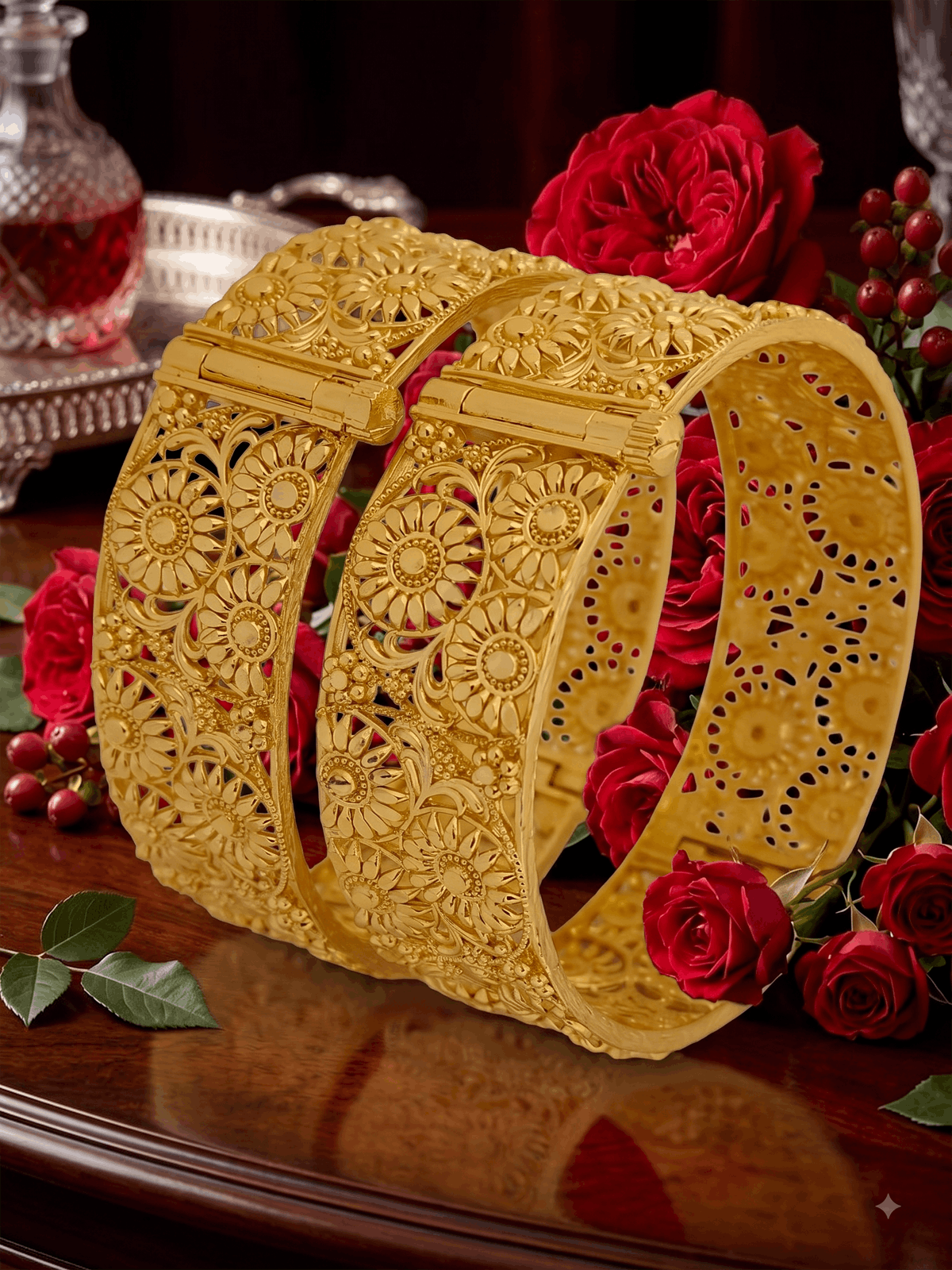 Jewels Kafe Gold Plated Bangle/Kada Set (Pack of 2) Jewels Kafe Main image