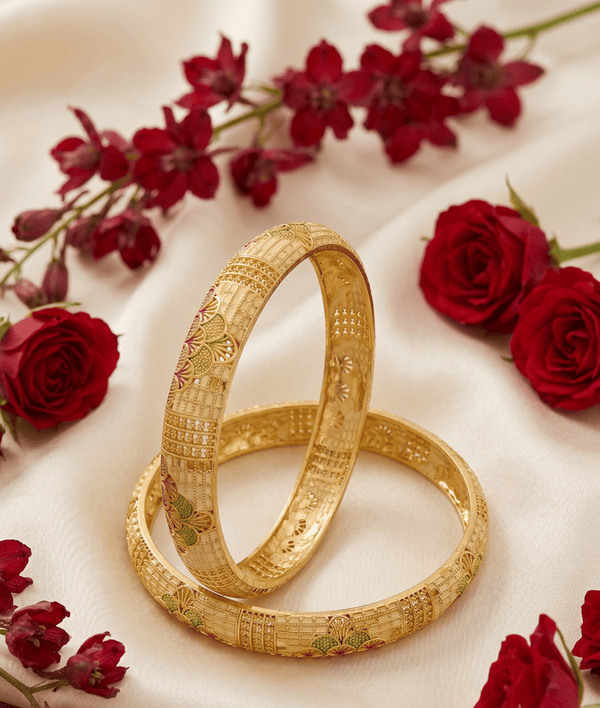 Jewels Kafe Jewels Kafe Gold Plated Designer Floral Bangles Set for Women & Girls Jewels Kafe