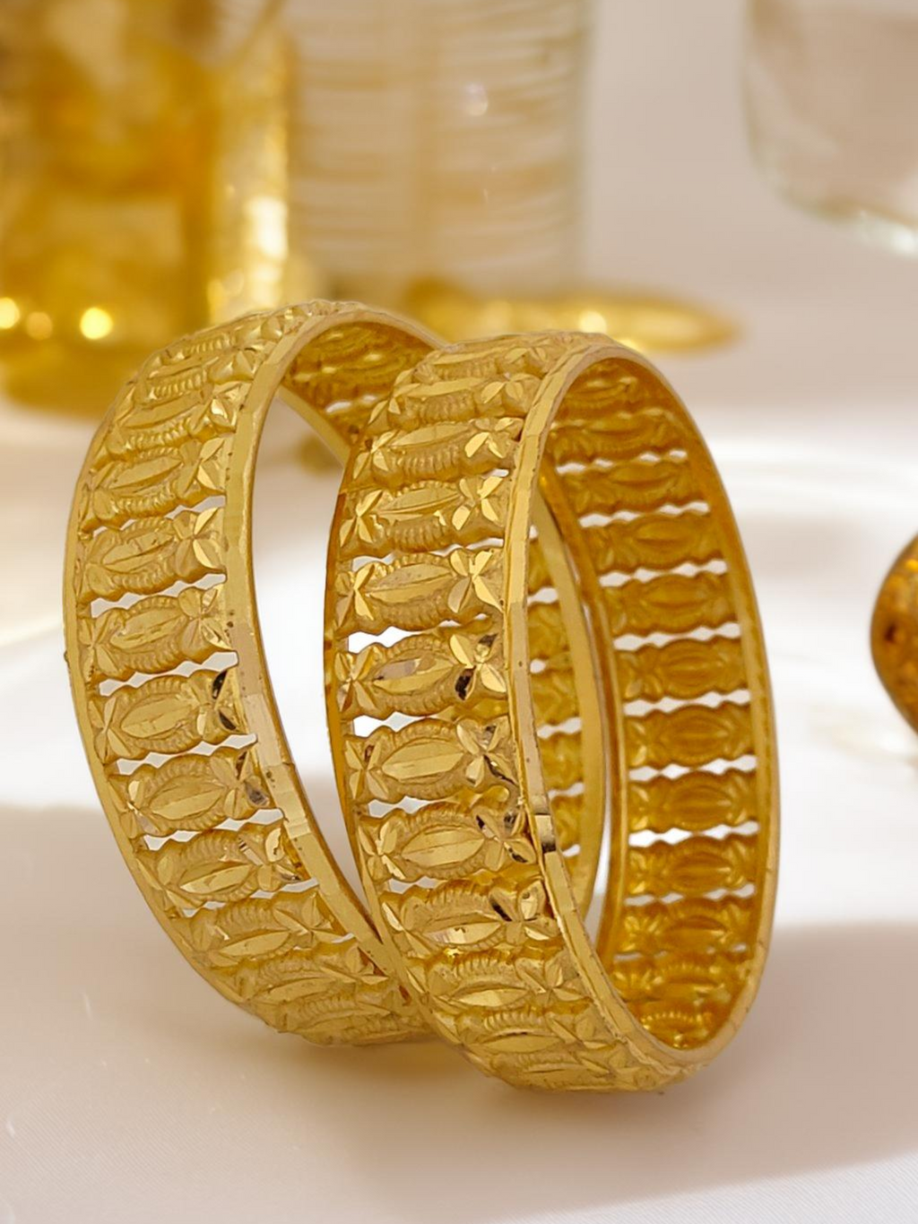 Jewels Kafe One Gram Gold Plated Bangle/Kada Set (Pack of 2)
