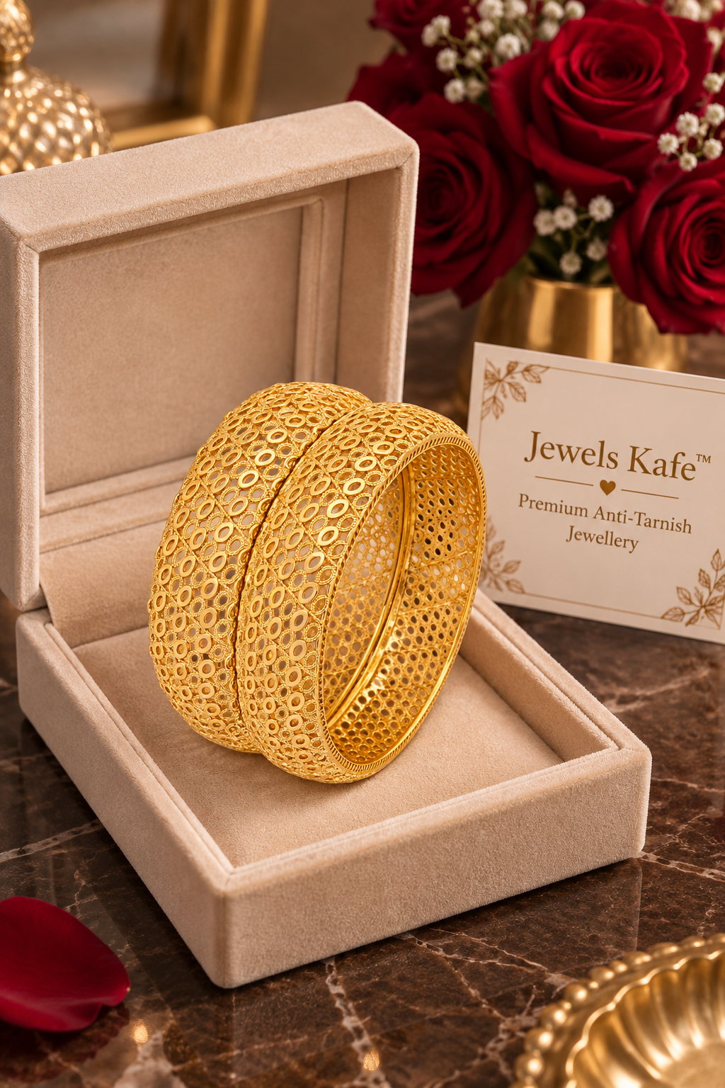Jewels Kafe Premium Gold Plated Bangle Set of 2 Jewels Kafe