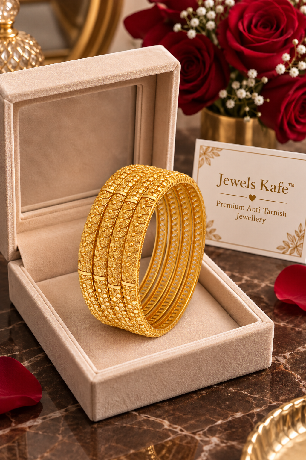Jewels Kafe Premium Gold Plated Bangle Set of 4 Jewels Kafe