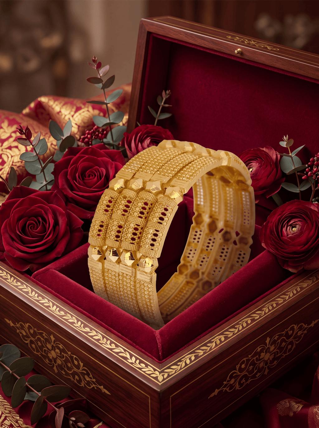 Jewels Kafe Premium Gold Plated Bangle Set of 4
