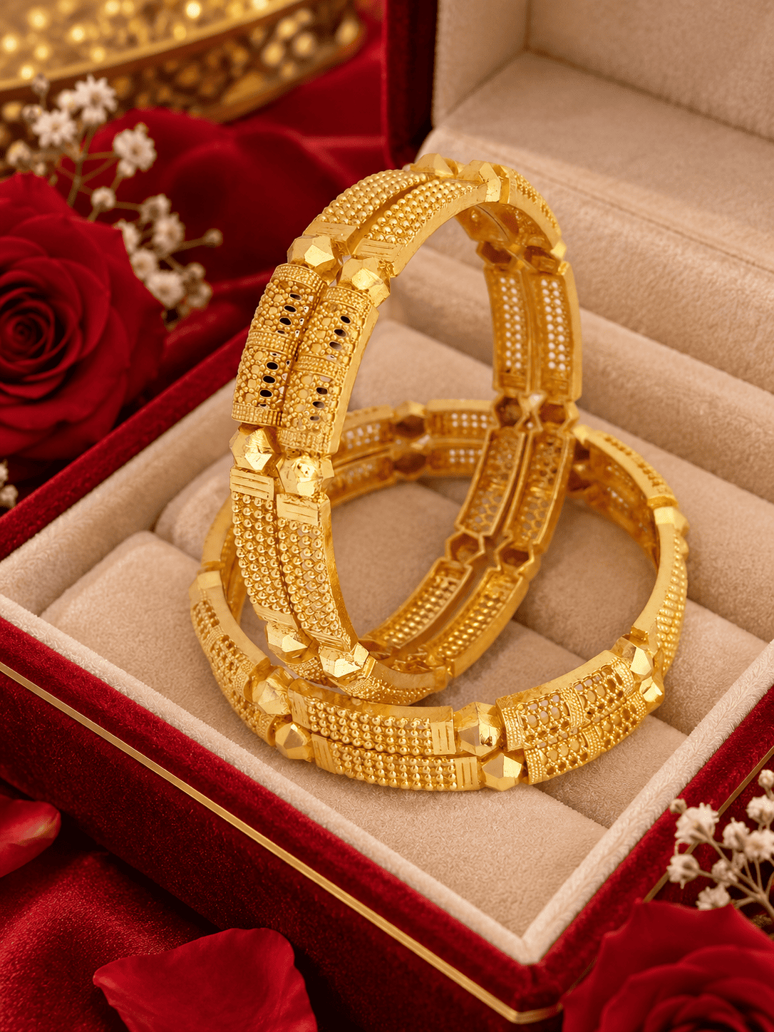 Jewels Kafe Premium Gold Plated Bangle Set of 4