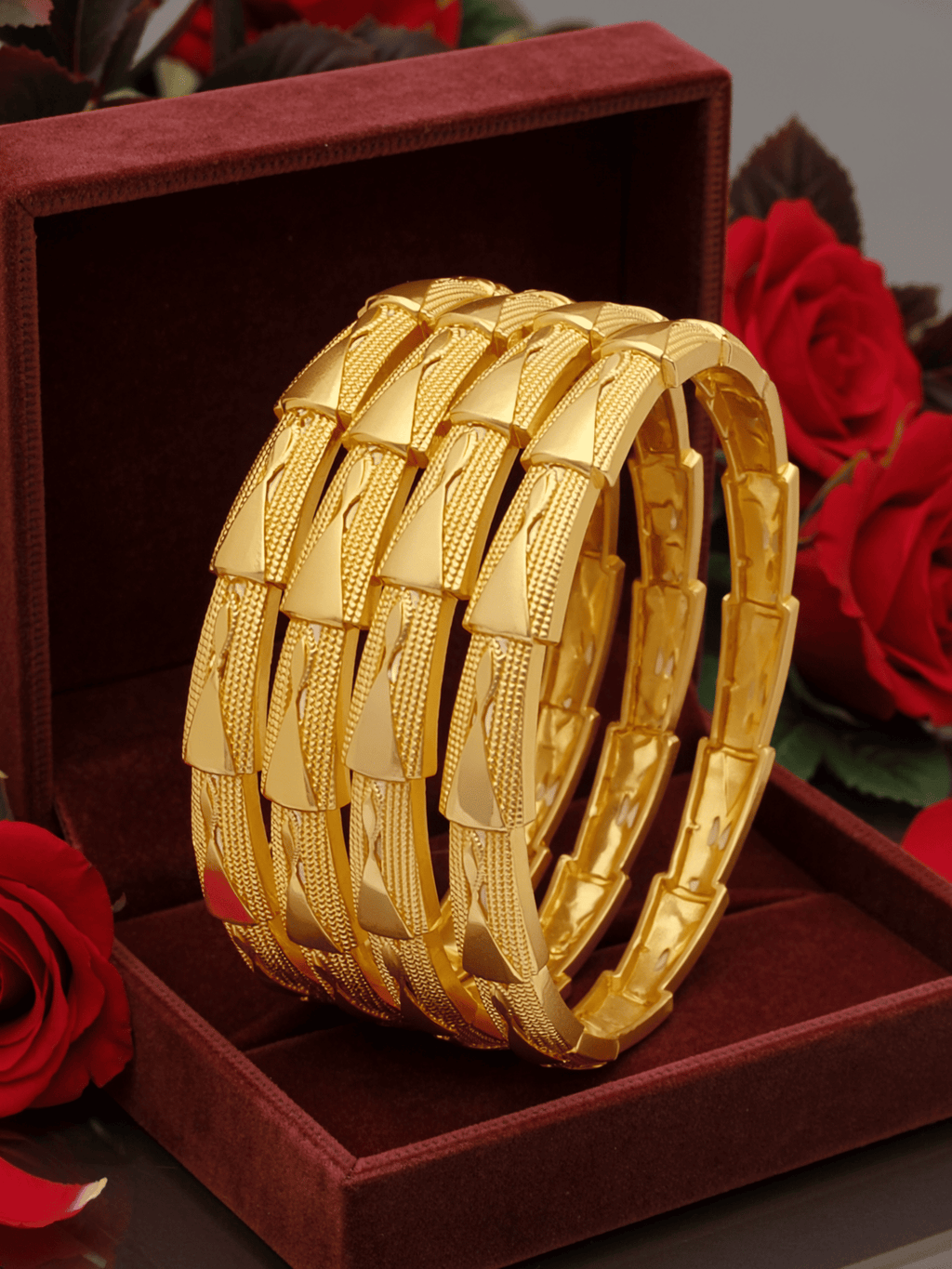 Jewels Kafe Premium Gold Plated Bangle Set of 4