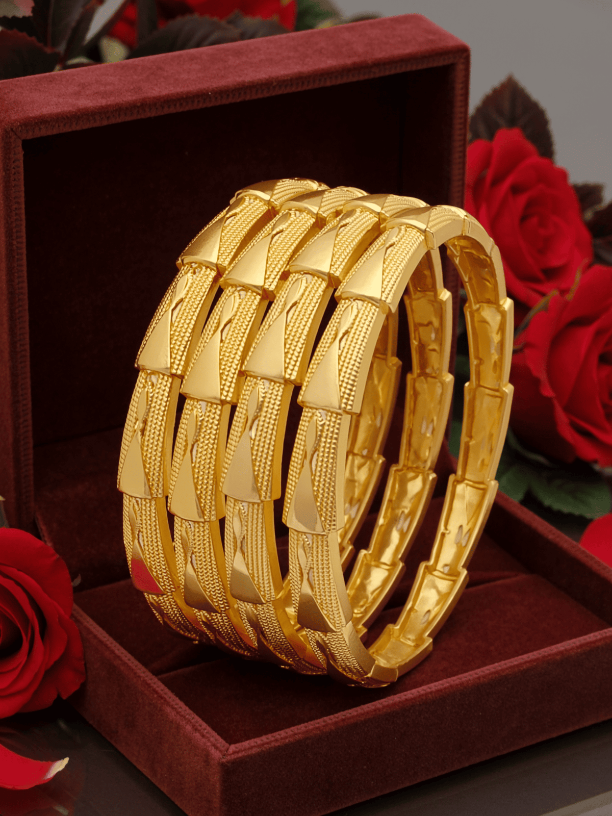 Jewels Kafe Premium Gold Plated Bangle Set of 4