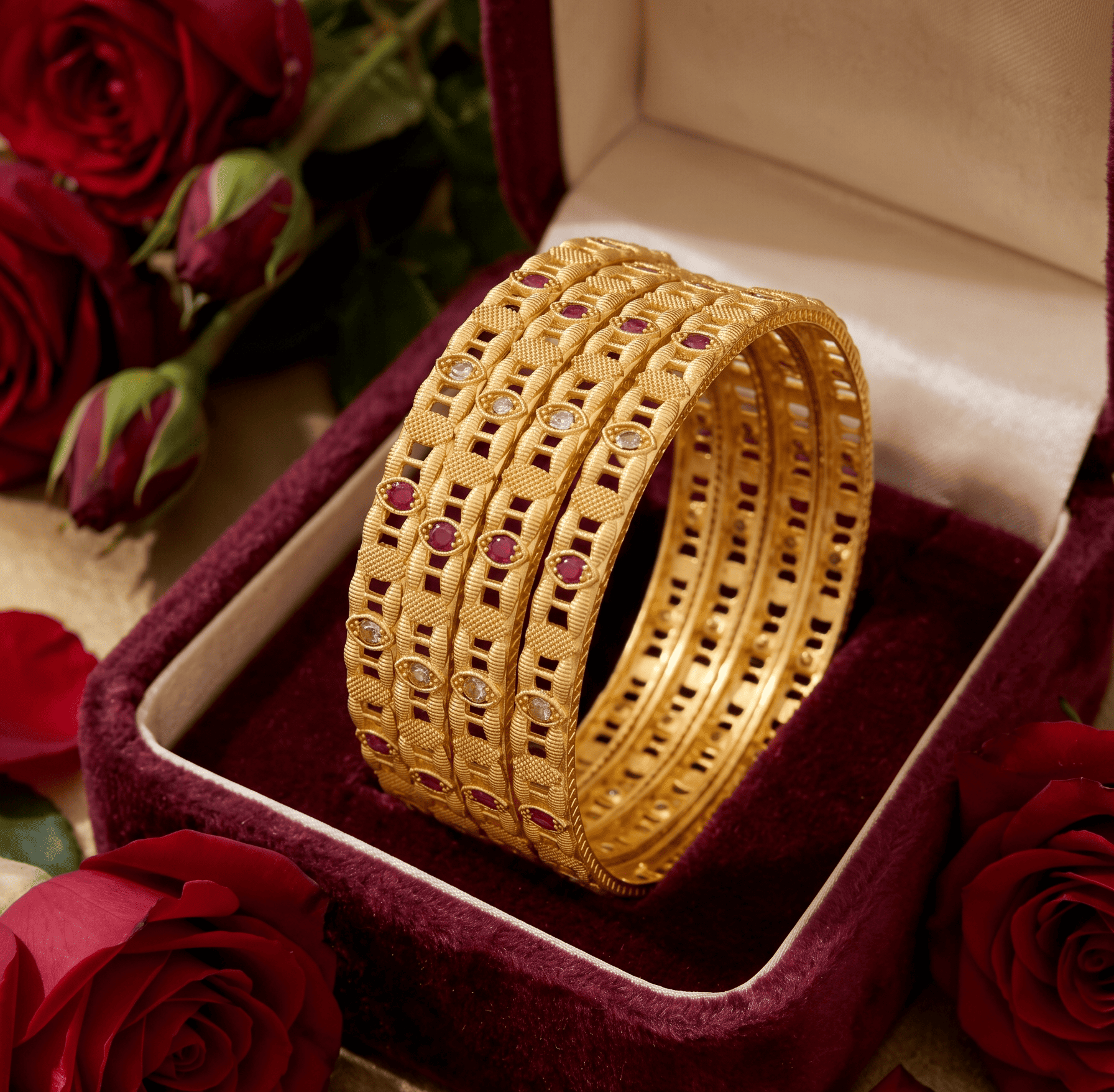 Jewels Kafe Premium Gold Plated Bangle Set of 4 Secondary image