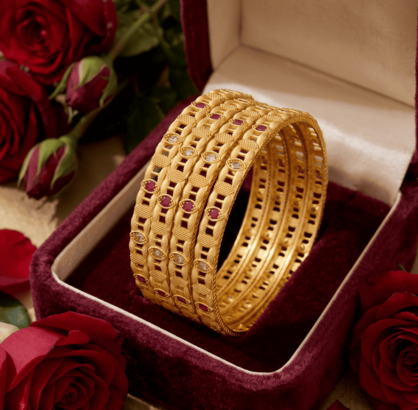 Jewels Kafe Premium Gold Plated Bangle Set of 4