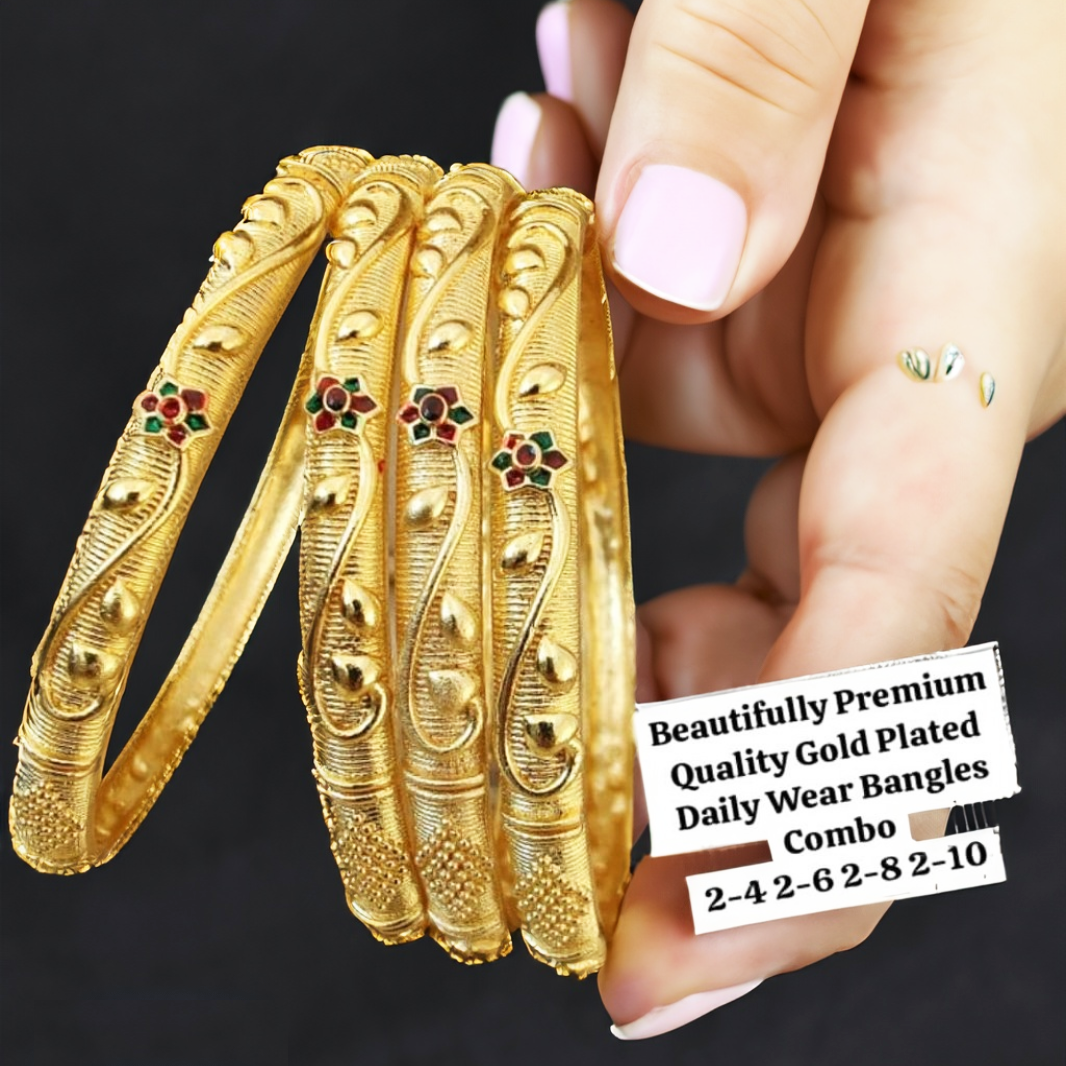 Jewels Kafe One Gram Gold Plated Bangle Set of 4 Secondary image