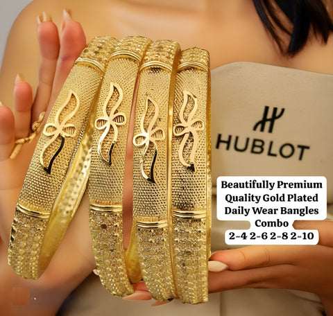 Jewels Kafe One Gram Gold Plated Bangle Set of 4 Jewels Kafe