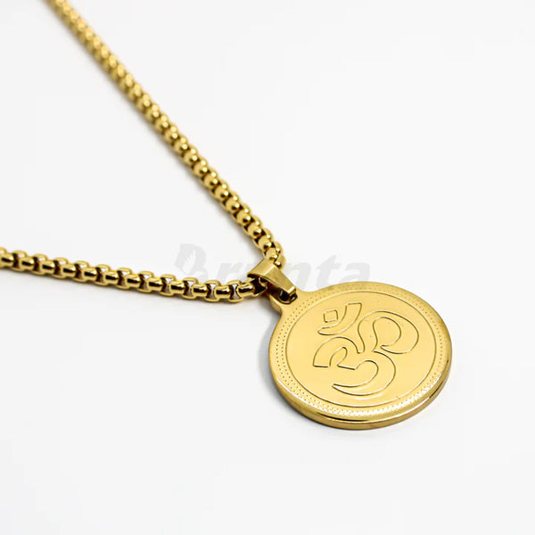 Jewels Kafe Stainless Steel One Gram Gold Plated Heavy Chain & Pendant