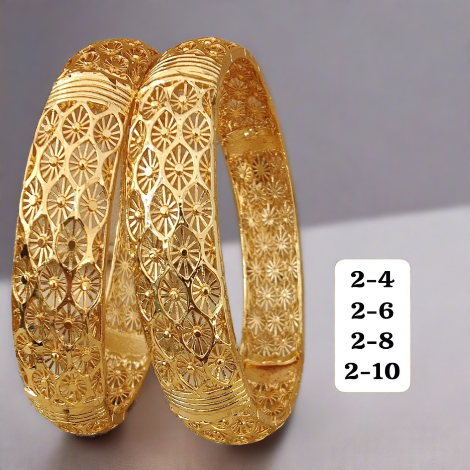 Jewels Kafe Gold Plated Bangle Set (Pack of 2)