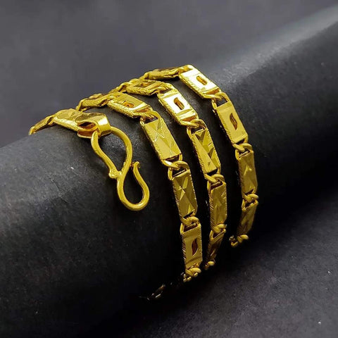 Jewels Kafe 1 gram Stylish Biscuit Men's Chain “20” Inches Gold-plated Chain Jewels Kafe