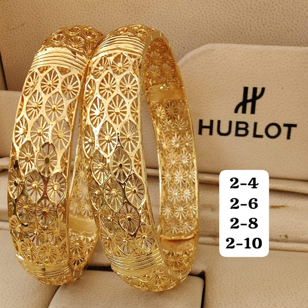 Jewels Kafe Gold Plated Bangle Set (Pack of 2) 2.10