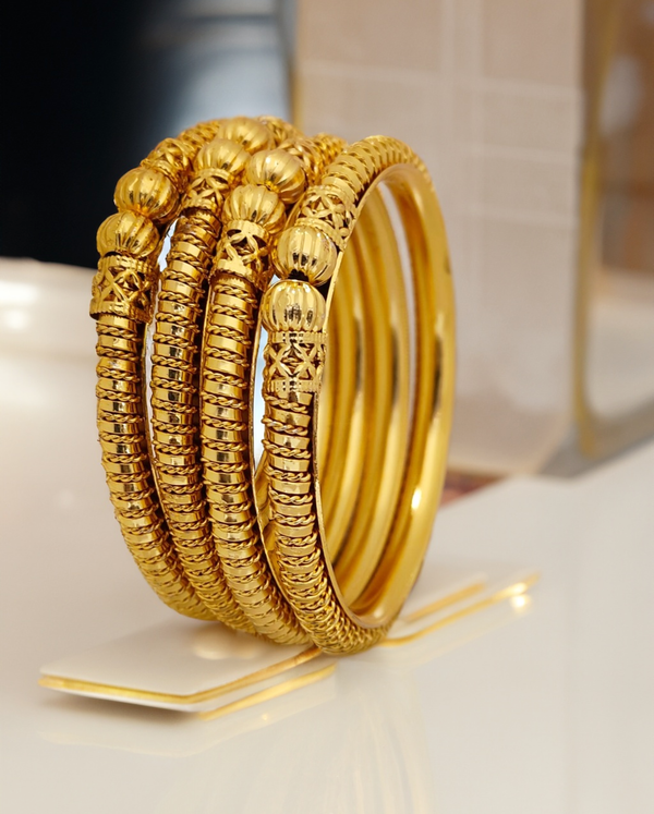 Jewels Kafe Gold Plated Bangle Set (Pack of 4) 2.8