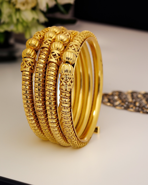 Jewels Kafe Gold Plated Bangle Set (Pack of 4)