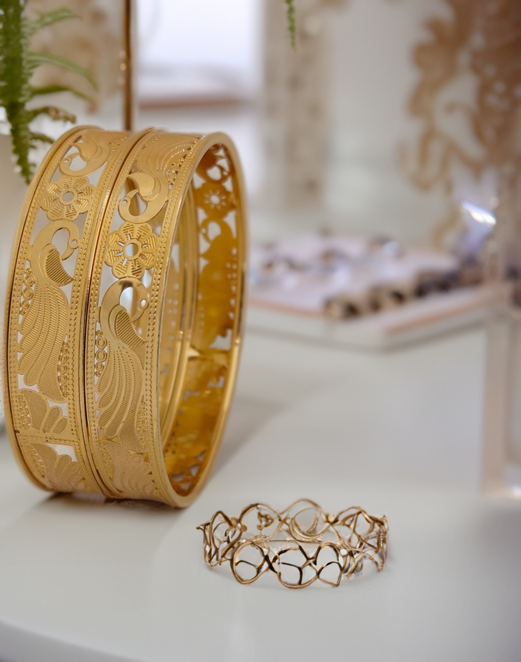 Jewels Kafe Gold Plated Bangle Set of 2