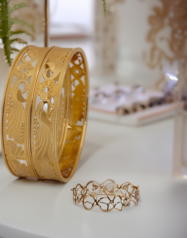 Jewels Kafe Gold Plated Bangle Set of 2